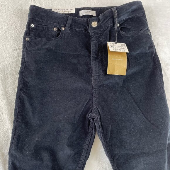 Zara Woman NWT "The Skinny Velvet" Jeans, Premium Denim Collection, Black, S 40 - Picture 9 of 10